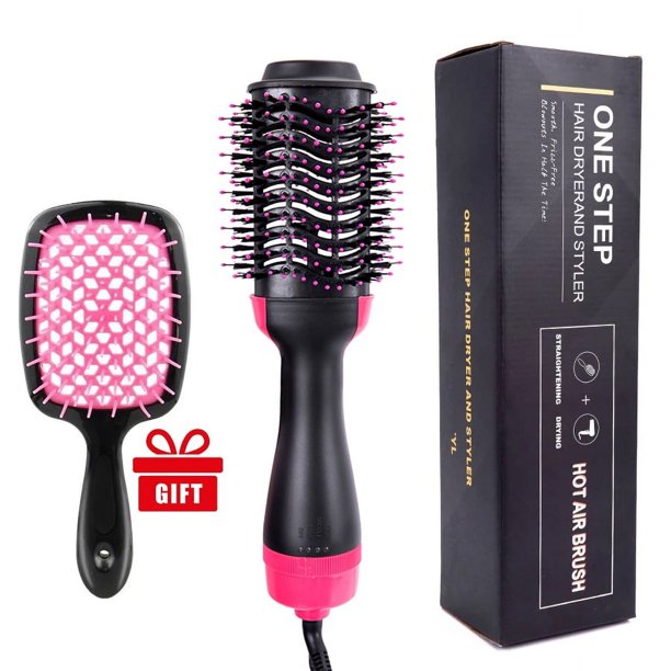 Secador de pelo voluminizador de un paso y cepillo de aire caliente 4 en 1, secador de pelo, cepillo de aire caliente con revestimiento de cerámica