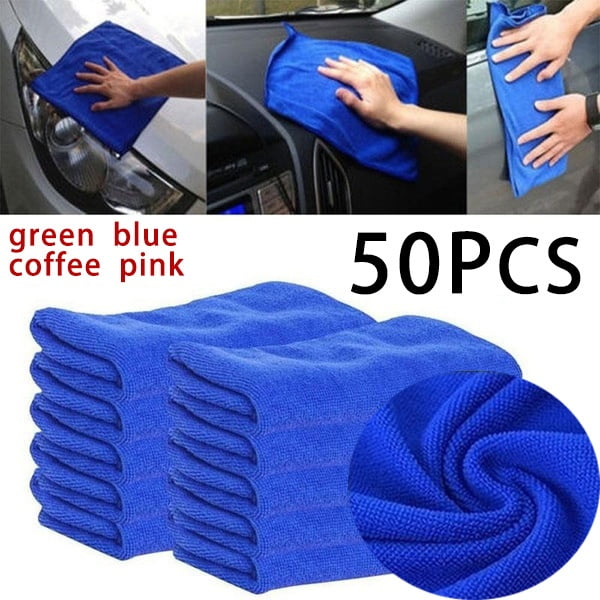 10xBLUE Large Microfibre Cleaning AutoCar Detailing Soft Cloths Wash TowelDuster 
