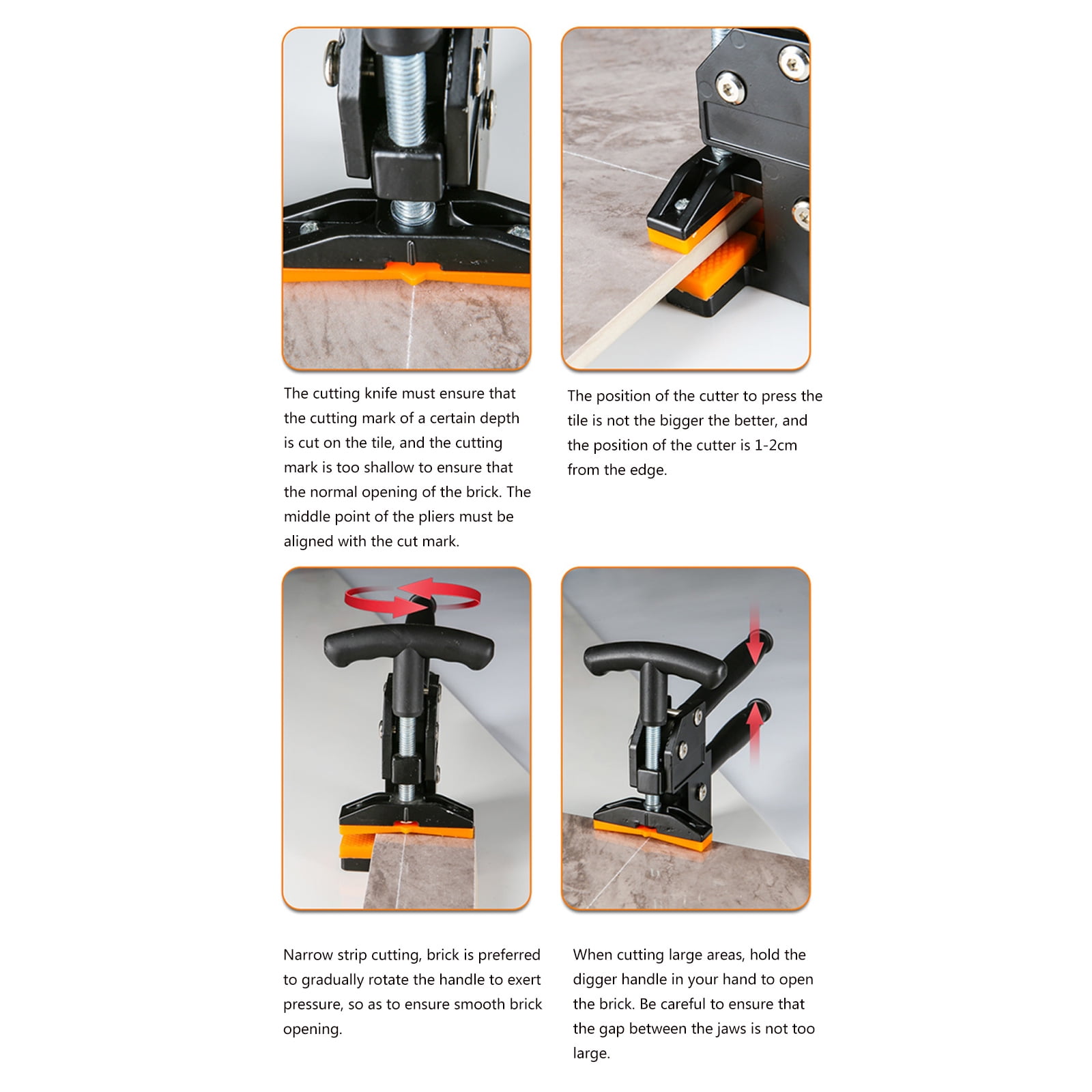 RUISINERY Heavy Duty Manual Tile Cutter Pliers Glass Tile Opener Splitter for Precise and Efficient Ceramic Porcelain Cutting
