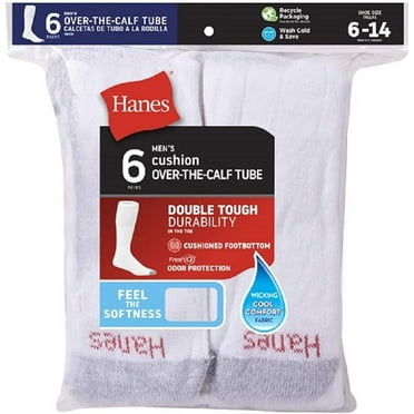 Hanes Men's 18-Pack FreshIQ Cushion Crew Socks: Grey, (Shoe Size: 6-12 ...