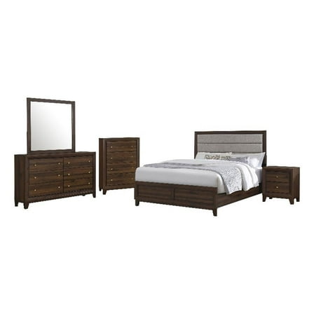 Welsley 5-piece California King Bedroom Set Walnut