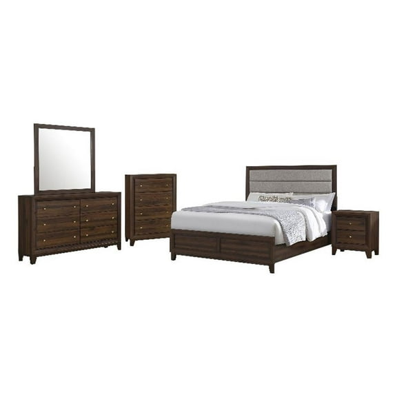 Welsley 5-piece California King Bedroom Set Walnut