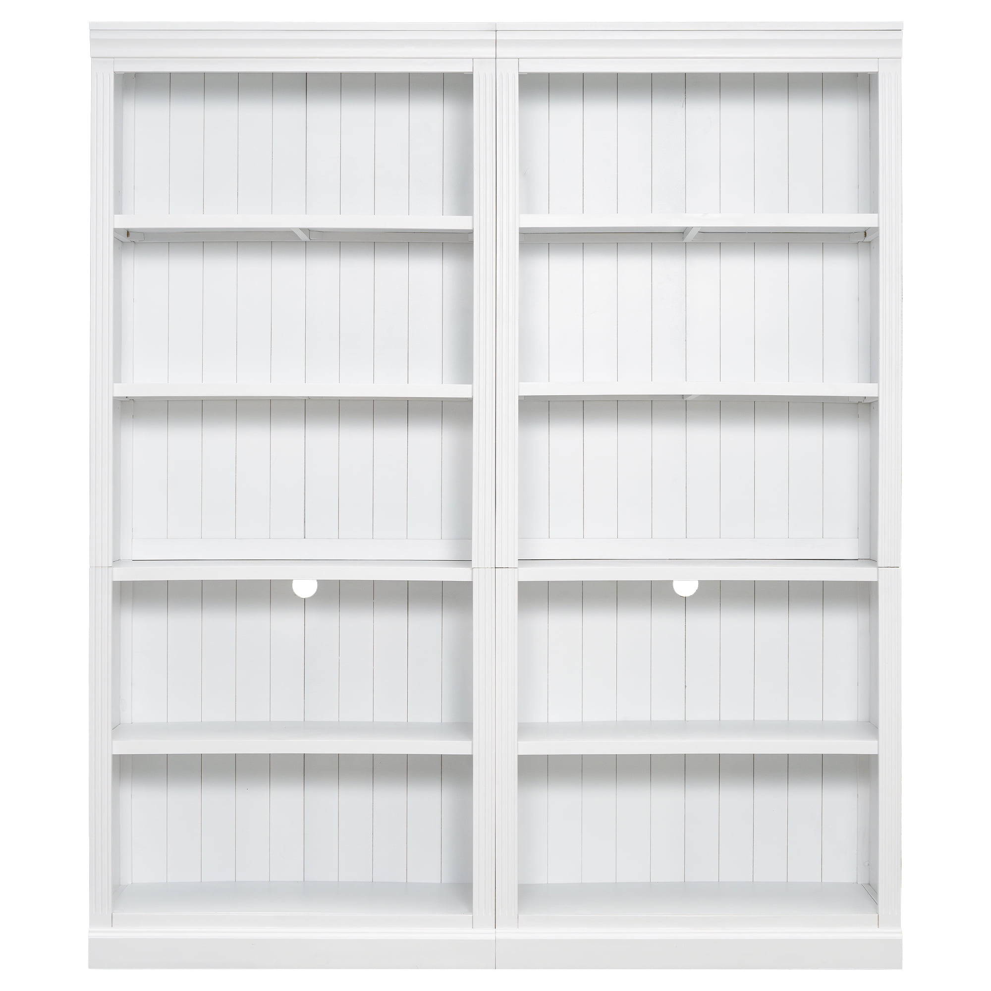 Euroco 83" Tall Wood Bookcase Suite ,5-Tier Home Decor Bookshelves Suite with Adjustable Shelves,Storage Organizer for CDs/Books/Movies,Free Standing Storage Shelves Suite