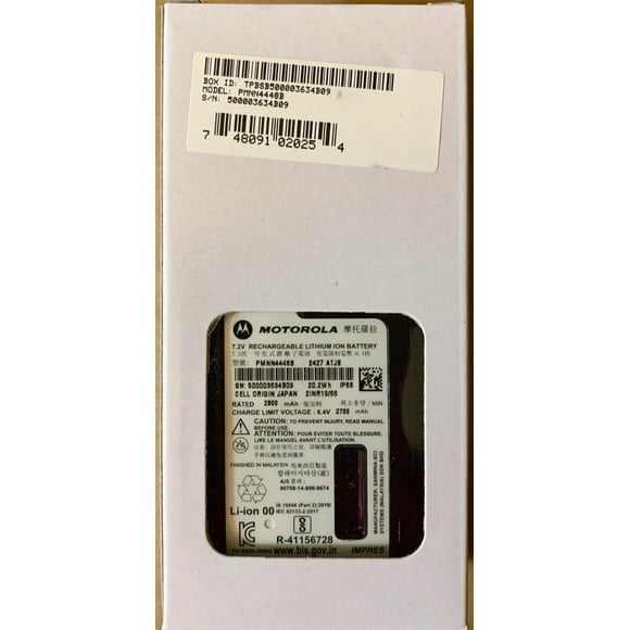 Batería Motorola Solutions OEM PMNN4448 Li-Ion 2800 mAh