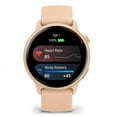thumbnail image 3 of Garmin Vivoactive 6 - Health & Wellness GPS Smartwatch, 1.2 in Bright AMOLED Display, Metallic Pink Dawn & Pink Dawn Band w/ Wearable4U White EarBuds Bundle, 3 of 11