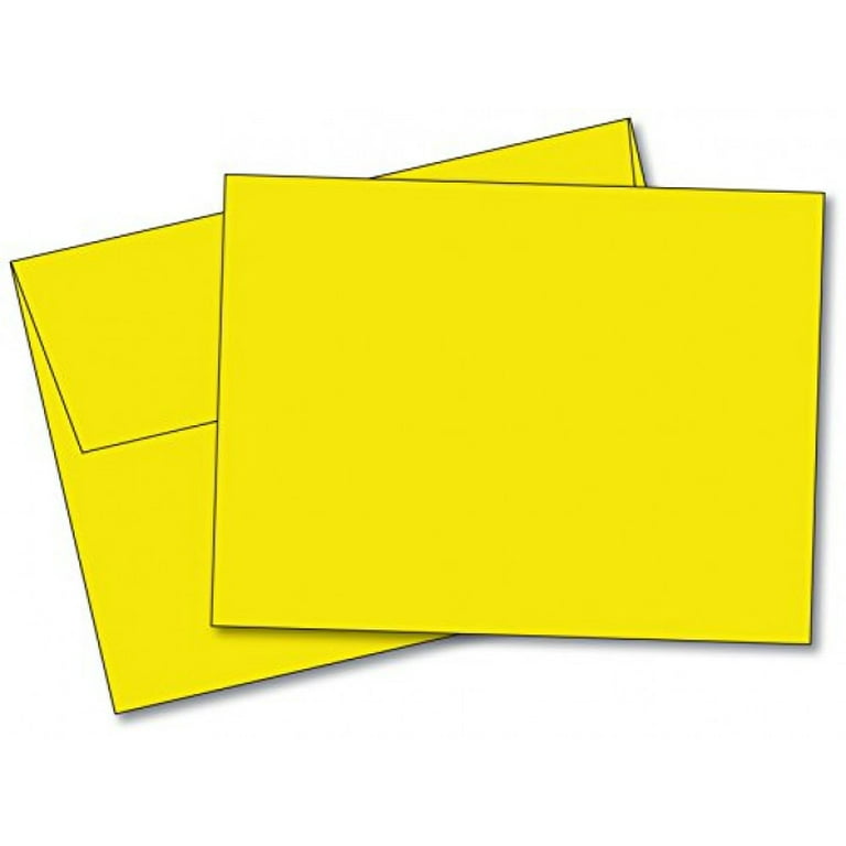 Blank Color Note Cards Uncoated - Yellow - 4 1/2 x 6 Inches - 40 Cards and  40 Envelopes (These Are NOT Fold Over Cards)