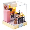 thumbnail image 1 of kusrkot Self Assembled DIY Kitchen Dining Room Doll House Furniture Set Dustproof Cover, 1 of 7