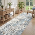 thumbnail image 6 of UERMEI 3'x8' Runner Rugs Non Slip, Washable Indoor Rug for Hallway Kitchen Entryway Doormats, Modern Abstract Bedroom Home Decor Carpets, Blue, 6 of 8