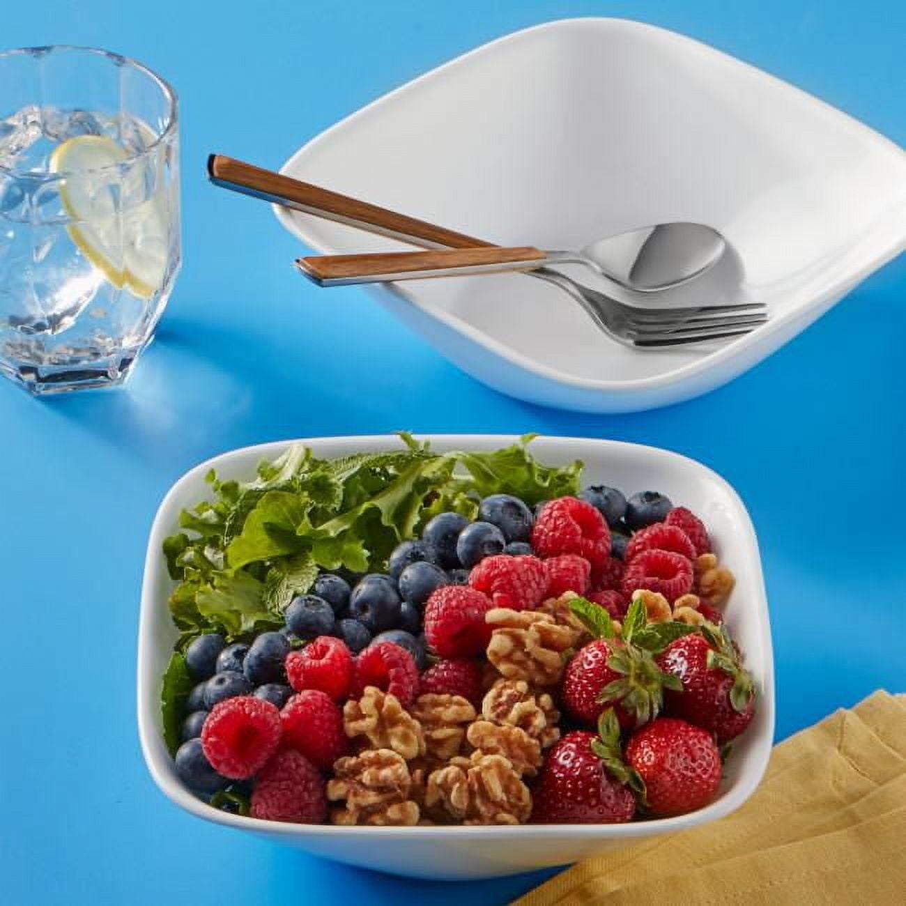 Corelle Pure White 1-Quart Square Glass Serving Bowl, 1qt Square