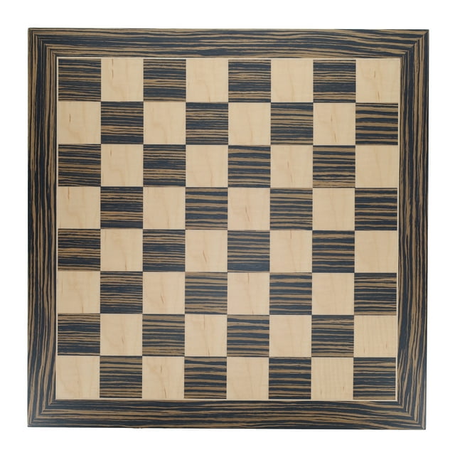 WE Games Échiquier de Luxe, Zèbre & Bois Naturel 19 Po