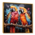 thumbnail image 2 of Designart "Vibrant Duets Featuring Parrots" Parrot Floater Framed Canvas Art Print, 2 of 5
