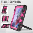 thumbnail image 5 of Samsung Galaxy Tab A7 Lite Heavy Case 8.7 Inch 2022 SM-T200/T205/T207 with Built-in Screen Protector, Dteck 3 in 1 Shockproof Bumper Full Body Drop Protection with 360° Ring Holder,Black+Rose, 5 of 8