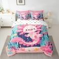 thumbnail image 2 of Manfei Kids Children Cartoon Axolotl Twin Bedding Sets 7-Piece,Kawaii Marine Animal Bedding Comforter Set Microfiber,Cute Salamander Breathable Sheet Sets,Super Cozy Room Decor,Reversible, 2 of 8