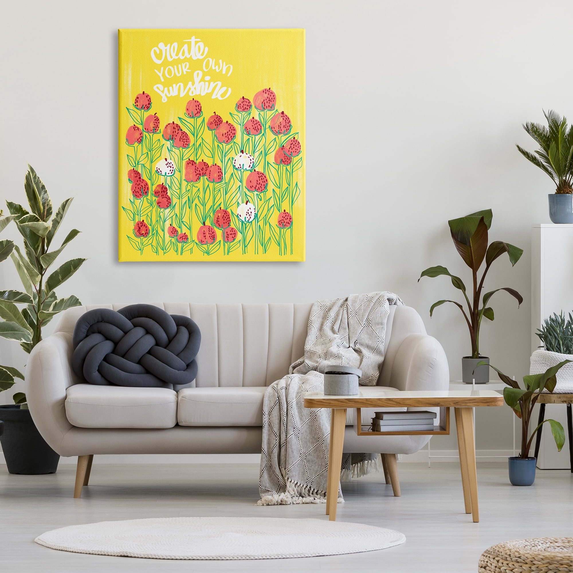 Stupell Industries Create Your Sunshine Floral Botanical & Floral Painting Gallery Wrapped Canvas Print Wall Art, 36 x 48