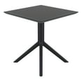 thumbnail image 3 of Luxury Commercial Living 29.5" Black Square Outdoor Patio Dining Table, 3 of 5
