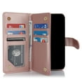 thumbnail image 6 of Wallet Case for iPhone 11, [TPU Shockproof Interior Case] Kickstand [RFID Blocking] Card Slot, Magnetic PU Leather Folio Cover Compatible,Flip Cover with Card Holder,With strap,Rosegold, 6 of 6