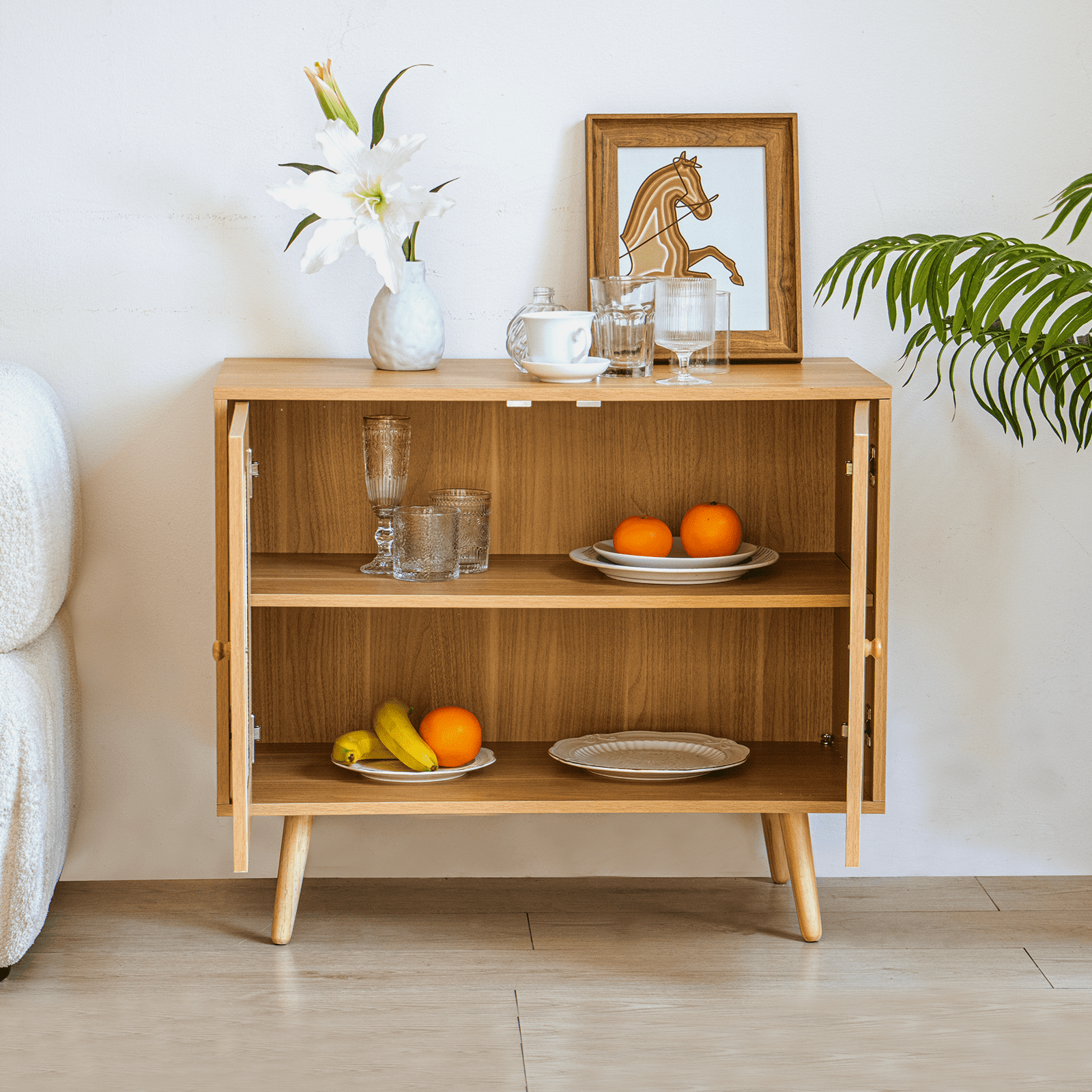 YYAo Mid-Century Buffet Sideboard Cabinets, Entryway Chest Kitchen Storage Cabinet for Dining Room, Living Room, Kitchen, Natural YYAo Mid-Century Buffet Sideboard Cabinets, Entryway Chest Kitchen Storage Cabinet for Dining Room, Living Room, Kitchen, Natural