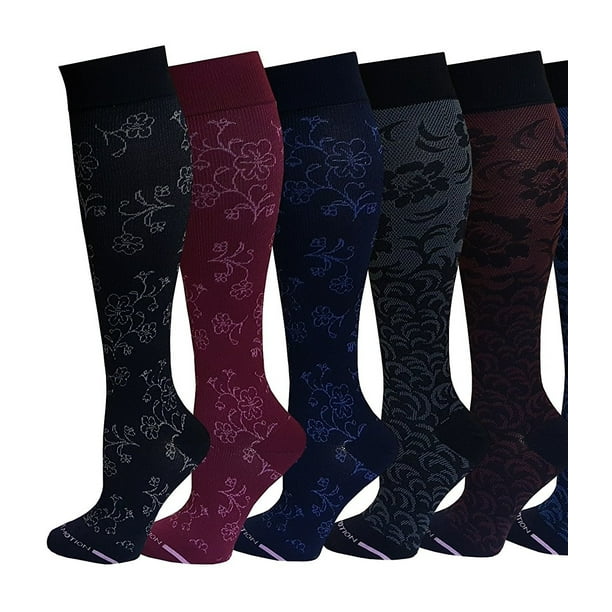 6 Pairs Pack Women Dr Motion Graduated Compression Knee High Socks ...