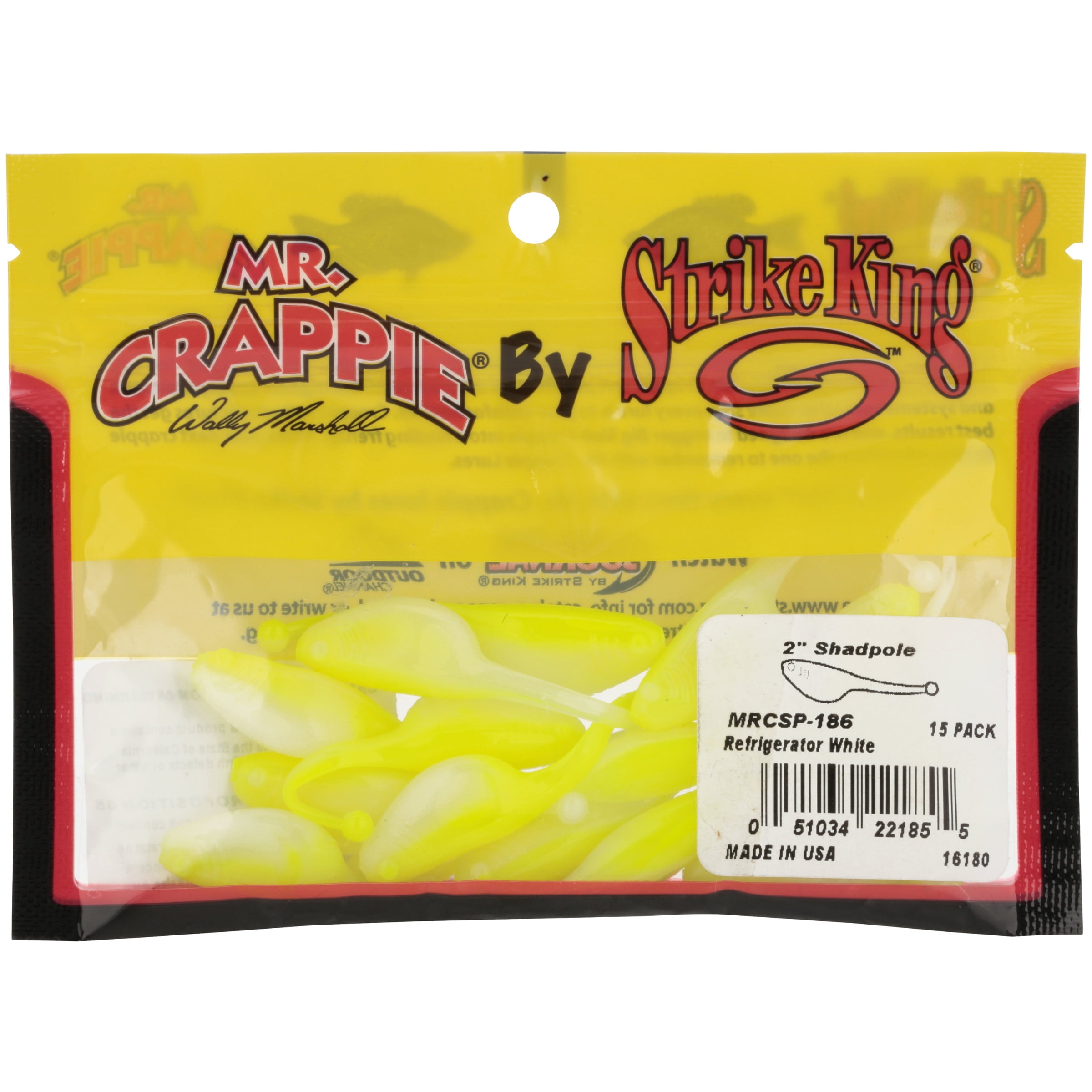 Strike King Mr Crappie Shadpole Refrigerator White Panfish Lure