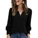 thumbnail image 2 of Camisas de encaje,Camiseta de cuello en V para mujer, blusa informal de manga larga, top holgado, mezcla de algodón suave, ideal para el hogar y el uso diario, sopatenor, 2 of 9