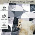 thumbnail image 2 of Cydiria Modern Geometric Circles Milk Velvet Area Rug, 5' x 8', Black, 2 of 7