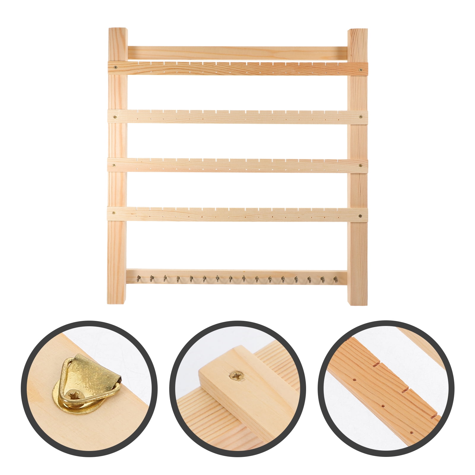 Wall Hanging Earring Organizer 1 Set Wooden Jewelry Display Rack for Ear Studs Holder