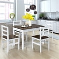 thumbnail image 2 of Pemberly Row 5-Pc Compact Solid Wood Dining Set with Table & 4 Chairs in Walnut, 2 of 12