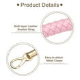 thumbnail image 3 of Uxcell 60cm/23.6" Braided Leather Purse Replacement Strap for Handbag, Pink, 3 of 6