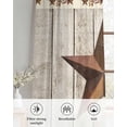 thumbnail image 6 of Western Texas Star Retro Sheer Curtains 63 Inch Length 2 Panels Set for Living Room/Bedroom, Country Farmhouse Gray Wood Grain Kitchen Curtains Grommet Semi-Sheer Curtains Window Treatments 42"x63"x2, 6 of 7
