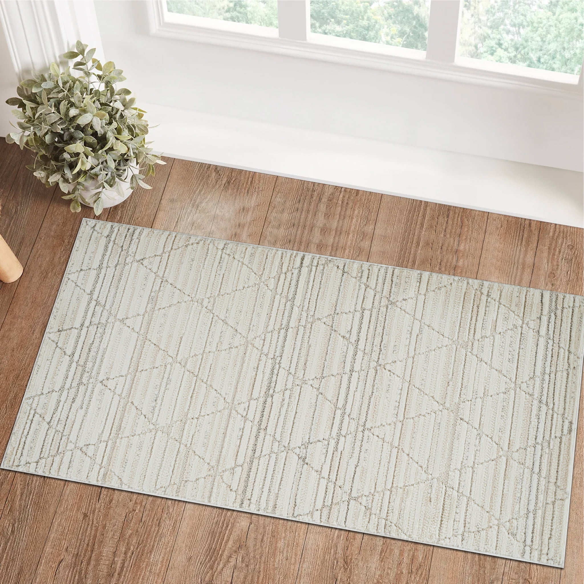 Rug Branch Astra Modern Indoor Area Rug, Beige Cream, Abstract - Living Room, Bedroom, Dining Room, and Kitchen