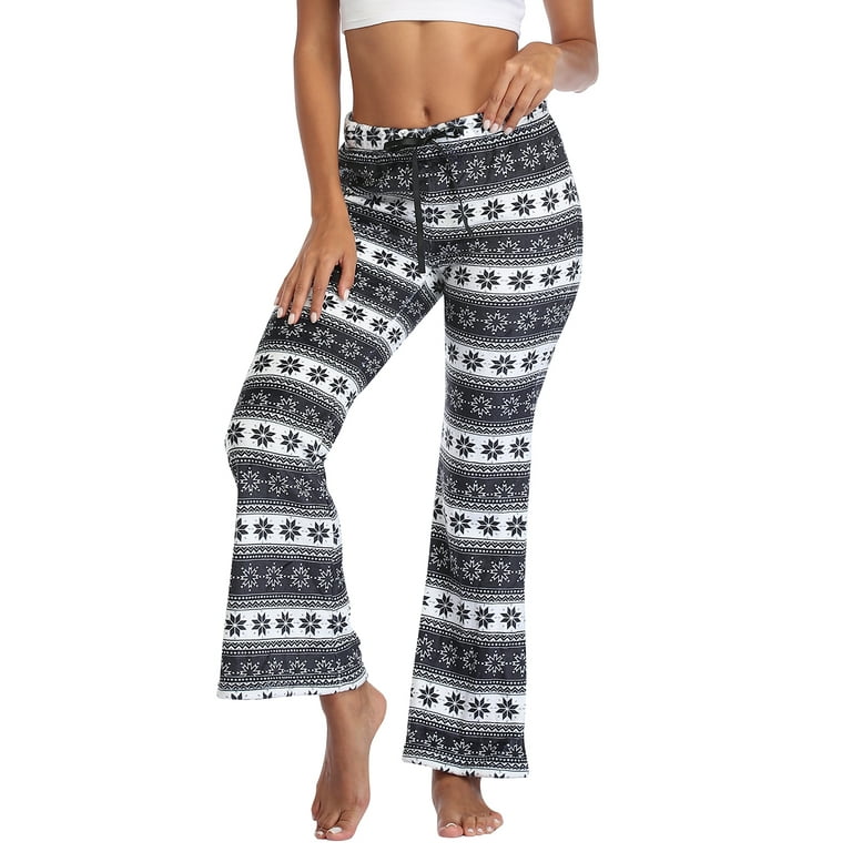 HDE Womens Fuzzy Pajama Pants Fleece Pajamas Sleepwear Lounge Plush PJ  Bottoms (Fair Isle, 1X)