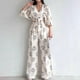 thumbnail image 1 of Puntoco Conjunto de dos piezas de top y pantalones con estampado de temperamento y cuello en V para mujer Puntoco Puntoco-2984, 1 of 6