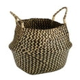 thumbnail image 3 of cesta plegable tejida de algas marinas naturales para guardar ropa, organizar plantas y flores (negra), 3 of 9