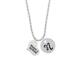 thumbnail image 2 of Delight Jewelry Silvertone Large Happy Birthday Heart Silvertone Script Initial Disc - N - Charm Necklace, 20"+3", 2 of 4