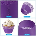 thumbnail image 3 of Uxcell Cupcake Wrappers Paper, 50 Pack Baking Cups Standard Rose Decoration for Anniversary Birthday Dark Purple, 3 of 6