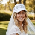 thumbnail image 6 of Vjnyvs Rhinestones Embellished Bride Baseball Hat With White Tulle Veil Wedding Headpiece For Bridal Party Bride And Bridesmaid Caps, 6 of 7