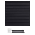 thumbnail image 1 of KFFKFF Slat Wall Paneling, 4 x 4 ft, PVC Garage Slatwall with Modular Design, Black Slat Wall Easy-to-Install Adjustable Slatwall Panel with Coupling Structure & DIY Cutting, 1 of 9