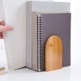 thumbnail image 4 of Natural Bamboo Bookend Large Capacity Office Book Ends Anti Slip Book Stand Holder Bookshelf Ends Fo, 4 of 5