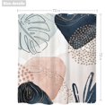 thumbnail image 3 of Abstract Mid Century Shower Curtain 72Wx72H Inches Boho Pastel Pink Teal Blue Geometric Leaves Minimalist Aesthetic Modern Bathroom Decor Waterproof Polyester Home Decor Set with Hooks, 3 of 6