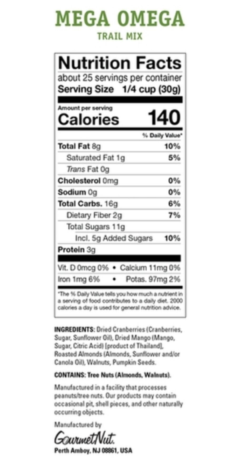 Power Up Mega Omega Gluten Free Vegan Trail Mix  2 Pack 26 Oz. Each Resealable Bag