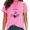 A-Pink, variant on UNISHE Women's Skeleton Thumbs Up Print T-Shirts I'm Fine Graphic Tees Washed Vintage Casual Streetwear Tops Black, M