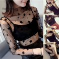 thumbnail image 1 of Camiseta De malla Transparente De moda Para mujer con Base De estrella/colores Para discotecapangjing, 1 of 3