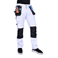thumbnail image 5 of FASHIO FF Mens Construction Pants Utility Tool Pockets Carpenter Cordura Knee Reinforced Work Wear Safety Trousers B2 White W36-L34, 5 of 5