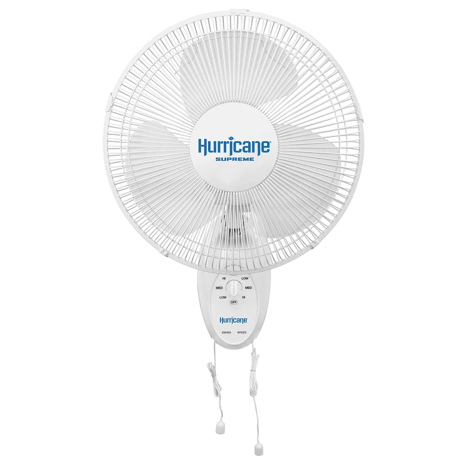 Hurricane Supreme 12” Oscillating 3 Speed Portable Wall Mount Fan, 2 Pack