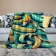 thumbnail image 2 of GOSMITH Flannel Blanket Excellent Hand Feel Banana Fruit Pattern Sketch Style White, 2 of 6