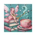 thumbnail image 5 of Fairy Sitting Book and Coffee Wall Clock Battery Operated Silent Non-Ticking Bedroom Office Kitchen Home School Decor 7.8"(Black), 5 of 10
