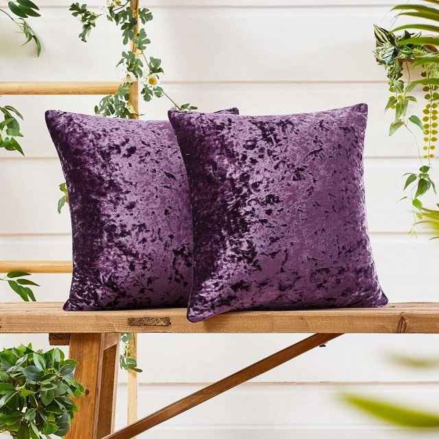 Juego de 2 fundas de cojín suaves y duraderas, color morado claro, para dormitorio, salón, 45 x 45 cm