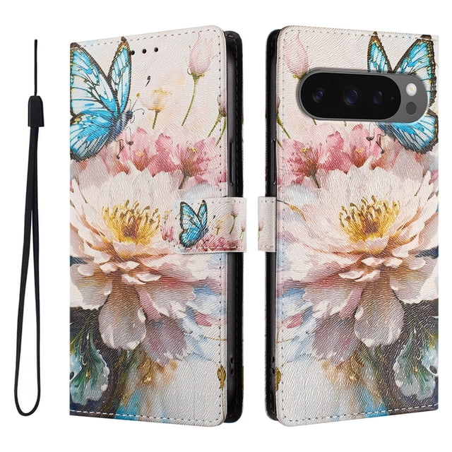 FOXDOCK Funda Tipo Cartera para Google Pixel 9/9 Pro con Soporte y Correa – Diseño de Patrones Lindos