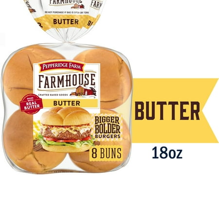 Pepperidge Farm Farmhouse Butter Hamburger Buns, 8-Pack Bag