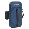 thumbnail image 2 of Blueek Waterproof Phone Armband for Running - Universal Fitness Arm Bag with Reflective Strip & Hidden Pocket,Dark Blue, 2 of 9